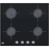 Beko HILG 64222 S, Schwarz, Integriert, 58 cm, Gaskochfeld, Glas, 4 Zone(n)