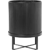 Ferm Living Bau Pflanzentopf Large Black - , Schwarz, Metall
