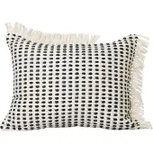 Ferm Living - Way Outdoor Kissen, off-white / blau