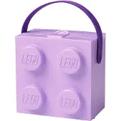 LEGO Brotdose Stein 4 Mit Griff Violett