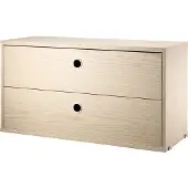 String System Hängeschrank mit Schubladen Esche natur 78/42/30