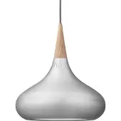 Fritz Hansen Orient P2 Pendelleuchte Matt Alu/Eiche - , Orient P2, dimmbar, Metallisch, für Wohnzimmer, Metall, Design
