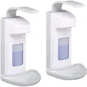 Relaxdays 2 x Desinfektionsspender mit Schale Weiß,Grau