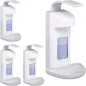 Relaxdays 4 x Desinfektionsspender mit Schale Weiß,Grau