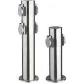 Heitronic Außensteckdose 2-Fach IP44 Edelstahl V2A Ø118x300mm 3680W/ 16A