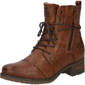 Mustang Damen Stiefelette Boot strukturiertes Schaftdesign Blockabsatz 1229-508, Größe:38 EU, Farbe:Braun