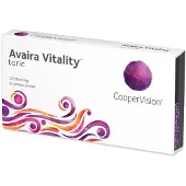 Avaira Vitality Toric (6er Packung) Monatslinsen (-3.25 dpt, Zyl. -1.25, Achse 30 & BC 8.5) mit UV-Schutz