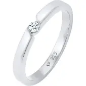 Elli DIAMONDS Ringe - Ring Verlobungsring Diamant (0.06 ct.) 925 Silber - Gr. 56 MM - in Silber - für Damen