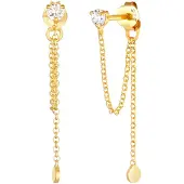 Elli Ohrringe Stecker Kette Rund Kristalle Silber Elli Gold