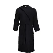 The One Towelling Unisex Bathrobe Hooded Bademantel T1-BH black S/M