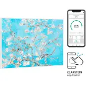 Klarstein Infrarotheizung mit Thermostat, 500W Elektroheizung, Smart Home Bild-Infrarotheizung zur Wandmontage, IR mit IoT/WiFi App-Control, Feuchtraum Flach-Heizkörper, CO2-Freie Wand Heizung