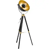Eglo Stehlampe Covaleda, Stehleuchte Industrial, Vintage Standleuchte, Wohnzimmerlampe in Schwarz, Gold und Messing, Lampe mit Schalter, E27
