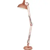 Eglo Stehlampe Borgillio, 1 flammige Vintage Standleuchte im Industrial Design, Stehleuchte aus Stahl, Farbe: Kupfer, : E27, inkl. Trittschalter