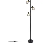QAZQA Design Stehleuchte Schwarz 3 Licht Verstellbar Mesh