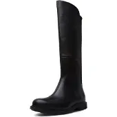 Camper für Damen. K400248-003 Schwarze Neuman-Lederstiefel (39), Wohnung, 1 bis 3 cm, Reißverschluss, Lässig