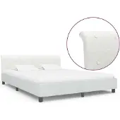 vidaXL Bettgestell Weiß Kunstleder 160 x 200 cm