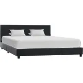 vidaXL Bettgestell Schwarz Kunstleder 160x200 cm