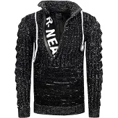 Rusty neal 1/2 Zip Grobstrick Stehkragen-Pullover