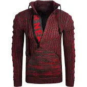 Rusty neal 1/2 Zip Grobstrick Stehkragen-Pullover