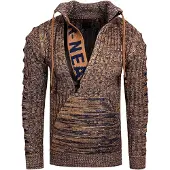 Rusty neal 1/2 Zip Grobstrick Stehkragen-Pullover
