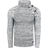Rusty neal Side Button-Placket Grobstrick Rollkragen-Pullover