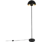 QAZQA Industrielle Stehlampe Schwarz mit Gold 160 cm Magnax