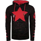 Rusty neal Grobstrick-Kapuzenpullover mit Comic-Motiv - Schwarz/Rot