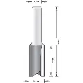 Hikoki Zubehör 754073 Nutenfräser mit 2 Schneiden 20 x 19 x 71 mm Schaft 8mm 1 Stück