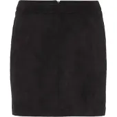 Vero Moda Lederimitatrock "VMDONNADINA FAUXSUEDE SHORT SKIRT", Damen, Gr. XL (42), schwarz, Web, Obermaterial: 90% Polyester, 10% Elasthan, unifarben, kurz, Röcke Lederimitatrock, Materialmix
