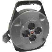 Bachmann Schutzkontakt-Aufrollkabelbox 4fach AC230V Kabel, 10 m