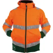 Dassy Malaga Warnschutz Softshell-Arbeitsjacke - neonorange/flaschengrün - S