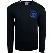 O46rn Lässiger Herren Rundhals-Sweater mit Logo Print und großem Rückendruck Pullover 19103 Schwarz