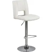 Actona Barhocker GROUP "Sylvia Barstuhl, Höhenverstellbar, Chrom", weiß, B:41,5cm H:115cm T:52cm, 100% Polyurethan, Hocker, Barhocker, Trompetenfuß, Gasfeder, drehbar, vertikale Nähte, 2er-Satz