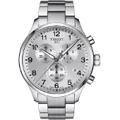 Tissot Chrono XL Classic mit silbernem Zifferblatt, 45 mm, Edelstahl