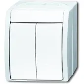 Busch-Jaeger 2601/5 W-54, 2P, Weiß, 250 V, 10 A, 74 mm, 55 mm