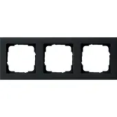 Gira E2, Schwarz, Kunststoff, Schraubenlos, , Matte, Aufspannplatte