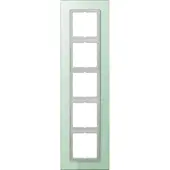 JUNG LSP985GLAS Glasrahmen 5fach, LS PLUS, mattweiß, senkrechte und waagerechte Montage LSP 985 GLAS