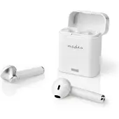 Nedis Vollständig drahtlose Kopfhörer | Bluetooth | Batteriespielzeit: bis zu 2.5 Stunden | Drücken Sie Strg | Ladegehäuse | Eingebautes Mikro | Stimmkontrolle | Weiss NE550730692
