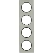 Berker 10142204 Rahmen 4fach R.3 Edelstahl/schwarz