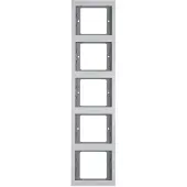 Berker Rahmen 5fach senkrecht K.5 Alu, Aluminium, Aluminium, Schraubenlos, , K.5, IP20