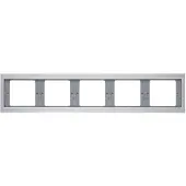 Berker Rahmen 5fach waagerecht K.5 Alu, Aluminium, Aluminium, Schraubenlos, , K.5, IP20