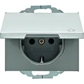 Berker Steckdose SCHUKO 47477103 Klappdeckel K.5 Aluminium