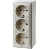 Berker BER AP Schuko 4040 3fach ohne Hohlboden weiss