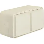 Berker Doppelsteckdose SCHUKO 47753522 m.Klappdeckel AP W.1 polarweiß