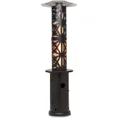 Blumfeldt Terrassenheizer, Outdoor-Gasheizstrahler, Heizpilz Gas für Terrasse, Garten & Balkon, Terrassen-Heizer mit Elektrischer Zündung, 360°Flammen-Blick, Gas-Heizstrahler mit Bodenrollen