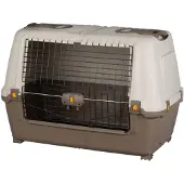 Trixie Skudo Car, Fester Transportbox, Auto-Haustiertransportbox, Hund, Frontlader, Sand, Graubraun, Einfarbig