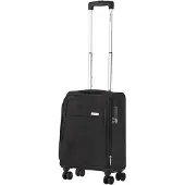 Carryon Air Weicher Handgepäck Koffer 55cm - 41 liter Handgepack S Trolley Erweiterbar mit TSA - Rollkoffer frontfach - Schwarz