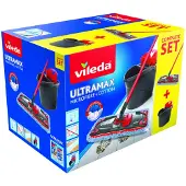 Vileda Ultramax Micro&Cotton Complete set - Vloerwisser mop met steel - Voor tegelvloeren (161917)