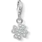 Thomas Sabo Charm-Einhänger "Kleeblatt", bunt (silberfarben, weiß, weiß), Charms, Damen, Silber 925 (recycelt), Charm-Einhänger, mit Zirkonia (synth.)