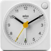 Braun BC02XW, Quarzwecker, Rechteck, Weiß, Analog, Akku, AA